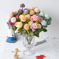 Kunstmatige Hortensia 7-koppig handgemaakt zijden bruids- Moederdag- Kerst- binnenhuisdecoratie bloemen