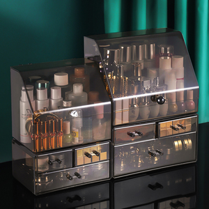 Factory wholesale acrylic makeup cosmetic organizer with 2 drawers