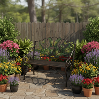 Banc de jardin solaire extérieur en fer vert papillon Zhongpin de haute qualité 2027, choix moderne, écologique et durable