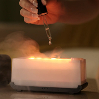 Diffuseur d'huiles essentielles portable 120 ml Mini Flame sans eau électrique en plastique de bureau à ultrasons Humidificateur d'arômes Chambre Hôtel