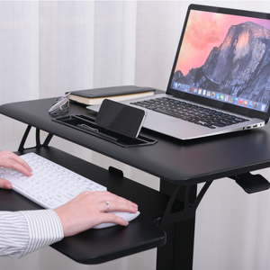 H. office — colonne pneumatique réglable en hauteur, chariot d'ordinateur <span class=keywords><strong>Mobile</strong></span>, avec roulettes, clavier - Product Image 5