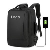 Customized Fashion Laptop Backpack Anti-theft College Students Waterproof Nylon Business Outdoor Black Computer Usb for Men