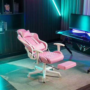 High Quality <b>Reclining</b> Leather Revolving Pc <b>Game</b> Ergonomic Racing Gaming <b>Chair</b> 5934 Pink Gaming <b>Chair</b> With Foot 5934 5934 P - Product Image 3
