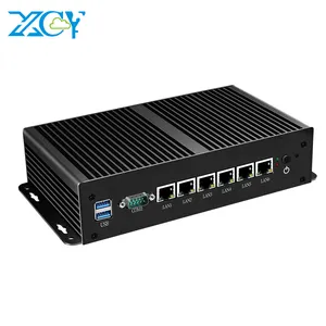 XCY firewall mini pc sin ventilador 3855u 3955U 6 Lan Router soporte linux pfsense AES-NI