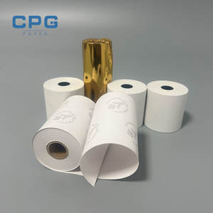 Rouleaux de papier thermique personnalisés en usine, impression longue image, faible poussière, impression sur toute la surface, 57x50mm, 58gsm, rouleaux de papier thermique - Product Image 1