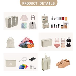 Ensemble personnalisé de 7 pièces Cube d'emballage de compression en polyester Sac organisateur de voyage de grande capacité pour valise vêtements sous-vêtements cosmétiques - Product Image 5
