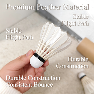 ลูกขนไก่แบดมินตันเกรด <span class=keywords><strong>3</strong></span> ขนเป็ดแท้ แพ็ค 12 ลูก บินเสถียร เหมาะสำหรับฝึกซ้อมกีฬาในร่มและกลางแจ้ง - Product Image 5