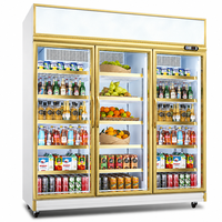 Jinfugui Porte en verre commerciale Double température Affichage des boissons Refroidisseur 450L vertical Boisson Réfrigérateur