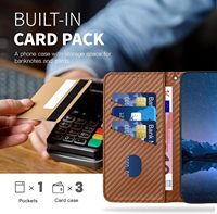 Étui en cuir à motif de fibre de carbone Flip Wallet pour Iphone pour Samsung pour HUAWEI pour xiaomi pour Tecno pour Infinix pour 1 +
