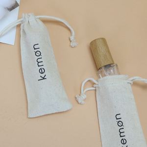 Sac à cordon en coton muslin avec logo personnalisé ECO-fri, pochette cosmétique pour le rangement des cosmétiques - Product Image 5