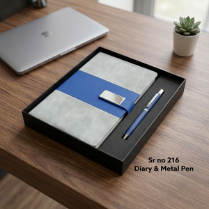 Premium <b>A5</b> PU Hardcover <b>Diary</b> and Metal Pen Set 100 Sheets UV Printing Notebook for Business Office Use Corporate Promotional - Product Image 3
