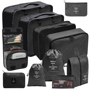 Lot de 6 cubes de rangement multifonctionnels en tissu pour usage quotidien – Sacs de rangement classiques pour voyage, chambre, salon, vêtements - Product Image 3