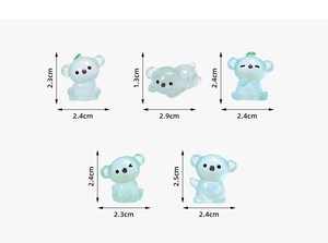 Bestseller: Graziosi Koala Blu in Resina con Eucalipto, Miniature Luminose al Buio per Decorazione Interna dell'Auto - Product Image 5