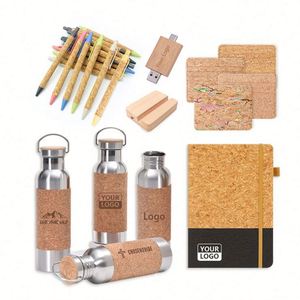 Articles cadeaux d'entreprise écologiques personnalisés avec logo, ensemble de produits, bouteille d'eau, carnets promotionnels d'entreprise, ensemble cadeau - Product Image 3