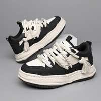 Chaussures de sport décontractées pour hommes à semelle épaisse et talon haut, effet vieilli et coloré, baskets polyvalentes et tendance