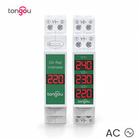 TONGOU Compteur de tension numérique intelligent monophasé et triphasé CA monté sur rail DIN 60V-450V Instrument électrique à affichage numérique M261