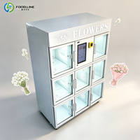 Unité de vente au détail florale réfrigérée avec compartiments verrouillables séparés