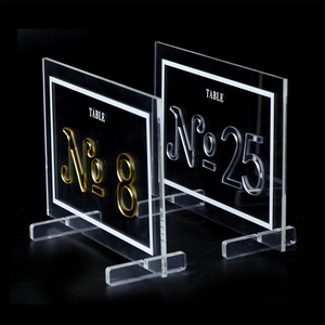 Tùy chỉnh Vàng rõ ràng A7 hai mặt đứng hiện đại t Hình Acrylic bảng dấu hiệu thẻ chủ thân thiện với môi menu xem chủ - Product Image 4
