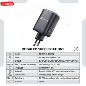 Cargador Rápido de Doble Puerto <span class=keywords><strong>Solma</strong></span> Family Design KC CB CE de 25 W, Cargador de Supercarga para Teléfono para Samsung Xiaomi iPhone - Product Image 5