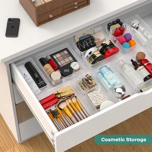 25 Pcs Bureau Lade Organizer Set Badkamer Lade Lade Verdelers Veelzijdige Opslag Bakken Plastic <span class=keywords><strong>Container</strong></span> Dresser Keuken Gebruiksvoorwerp - Product Image 6