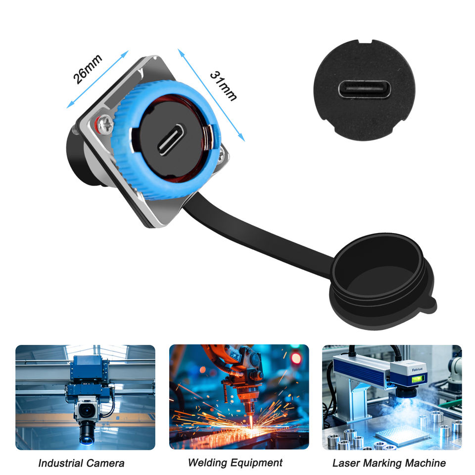 IP68 Waterproof USB C Connector High Speed 10Gbps Panel Mount Type C Female to Female Adapter