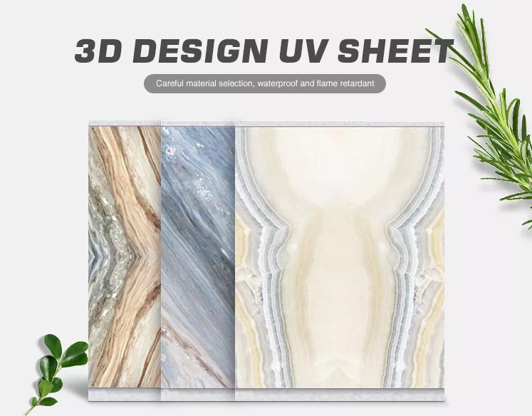 Waterproof High Glossy PVC Panels For Interior Walls 3D Print UV Wall Panel