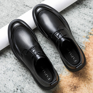 Chaussures habillées en cuir noir pour hommes, style Oxford formel, à lacets, pour le bureau et le travail, grandes tailles, type Derby - Product Image 4
