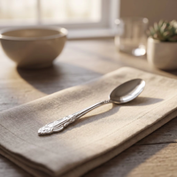 Ensemble de couverts en acier inoxydable durable et écoresponsable pour la restauration (couteaux, cuillères, fourchettes)