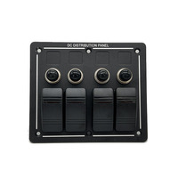 Panneau d'interrupteurs à bascule en aluminium DC12V/24V 1/3/4/6/8 gangs avec disjoncteur intégré et porte-fusible pour bateaux, yachts, camions, motos, VTT