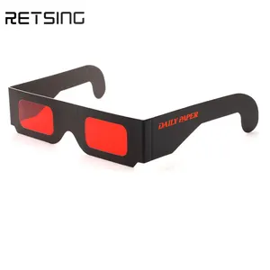 Secret Red Decoder Gafas espía Papel impreso personalizado Gafas 3D Filtros rojos Lentes Gafas