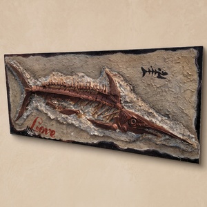 Escultura de Pared de Fósil de Pez Metálico Personalizada, Estilo Retro Steampunk, Decoración Industrial para Hogar o Pub - Product Image 1