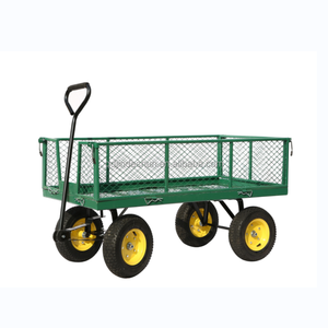 Chariot en acier robuste JDS, chariot utilitaire de jardin avec côtés amovibles et roues pour jardin et cour - Product Image 1