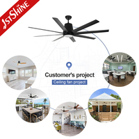 Ventilateur de plafond 1stshine de 64 pouces avec pales en ABS, qualité commerciale, personnalisable OEM/ODM, économe en énergie, innovant, sûr, avec éclairage LED