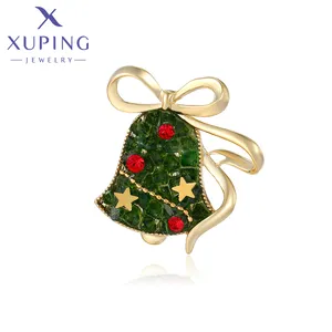 YM brooches-703Xuping Jewelry fashion Christmas Bow Bell Red and Blue Romantic atmosphere brooches