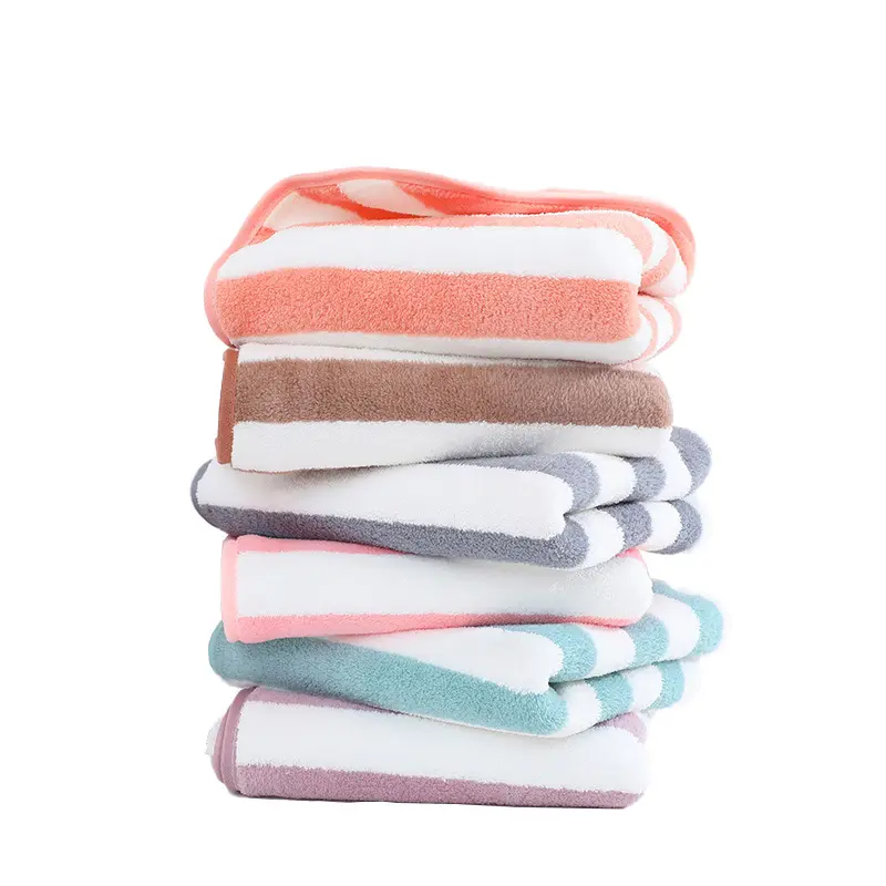 En gros Haute Absorption Faible QUANTITÉ MINIMALE DE COMMANDE Personnalisé Microfibre Rayé De Plage Plaine Serviette De Bain