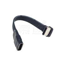 Kabel Ekstensi USB 2.0 Tipe-C ke Tipe-C Pipih 50CM 30CM 20CM 10CM 5CM, Adaptor 90 Derajat, Kabel Pipih FPC FPV, 3A, Transfer Data 5CM-100CM