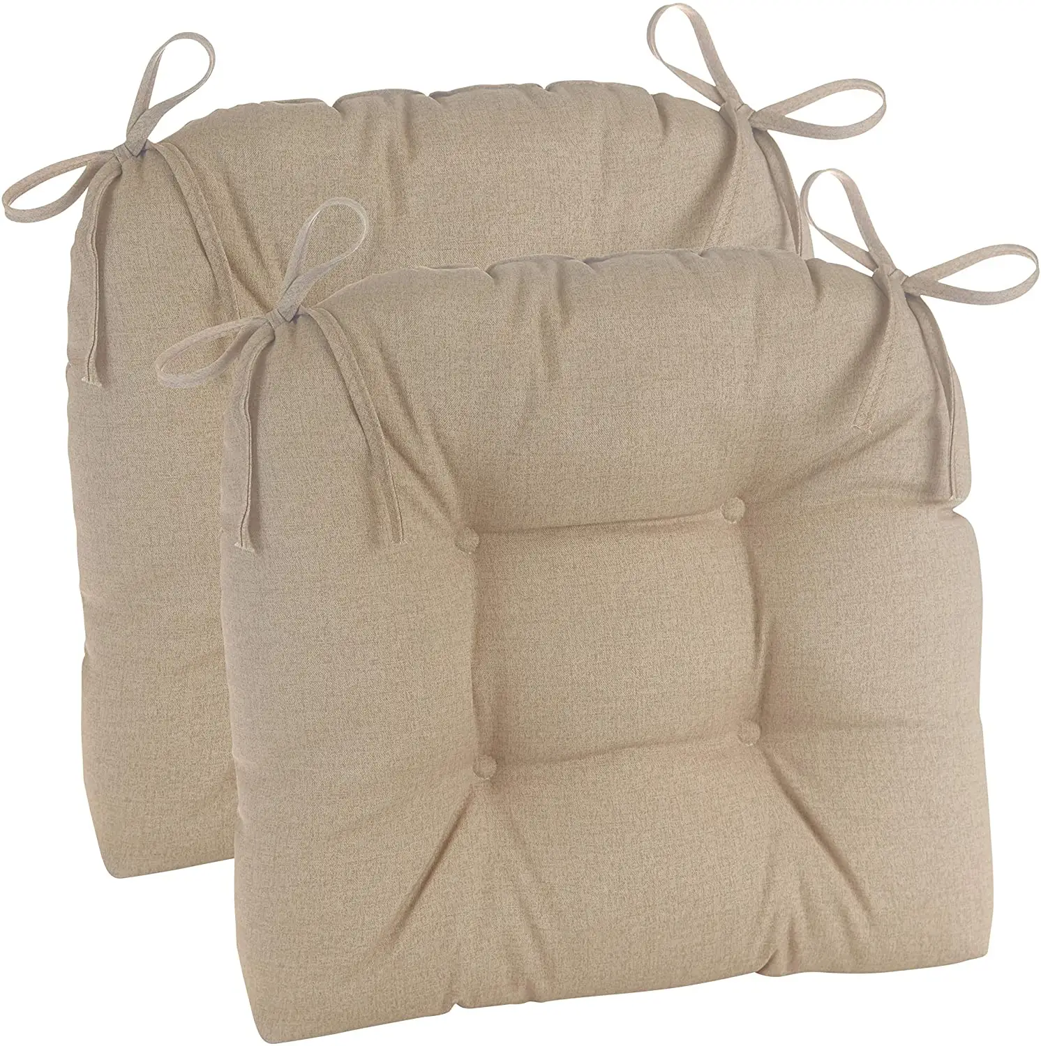 Outdoor Patio Cushions with Straps Water-Resistant Tufted Square Furniture Cushion Floor Pillow Office Chairs Pad