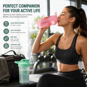 Custom Logo 500ML BPA Free <b>Protein</b> Shaker <b>Bottle</b> with Mixing Ball Portable Leakproof Sports Water Gym Fitness Shake Mixer Cup - Product Image 6