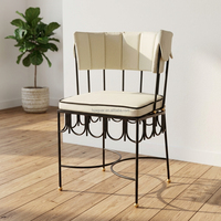 Chaise d'appoint moderne contemporaine rembourrée en contreplaqué avec dossier semi-courbé pour salle à manger, école, restaurant, appartement, hôtel, café (vente en gros)