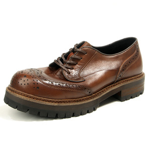 Zapatos Brogue de Cuero Vintage con Punta Redonda, Color Marrón, Antideslizantes, Estilo Casual para Hombre, Otoño, Tallas 38-44 - Product Image 1