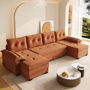 Divano Letto a U Convertibile con Porte USB, Chaise Longue Modulare Oversize per Soggiorno/Appartamento Moderno - Product Image 2