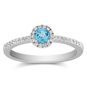 Anillo de compromiso de Topacio Azul de Plata de Ley 925 en forma de pera anillo David <span class=keywords><strong>Chatelaine</strong></span> Topacio azul - Product Image 5