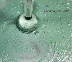 Ensemble de pilons et mortiers en verre à fond plat pour le broyage des pigments minéraux - Product Image 5