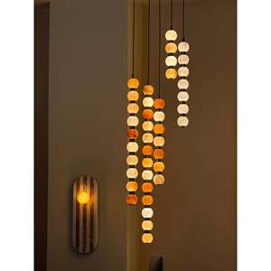 Luxury Modern Perle Alabaster Small Adjustable Height LED Pendant Hanging <b>Light</b> Fixture for High-End <b>Dining</b> Room Living Hotel - Product Image 2