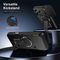 Coque de téléphone magnétique avec béquille stable, protection coulissante d'objectif anti-espion, anti-rayures, support magnétique pour voiture pour OnePlus 15/15R/Nord 5/13