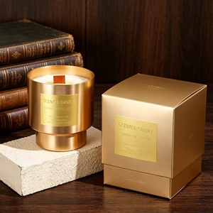 Vela Aromática de Alta Gama Hecha a Mano con Base de Madera, Vela de Cera de Soja de Larga Duración para Aromatizar el Hogar, Ideal para Acción de Gracias y Navidad - Product Image 4