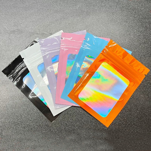 Custom Holographic Bone Bag Laser Colored Rainbow Film Sealing Bag for Jewelry Packing Flash jewelry sealing bone bag 8x13cm - Product Image 1