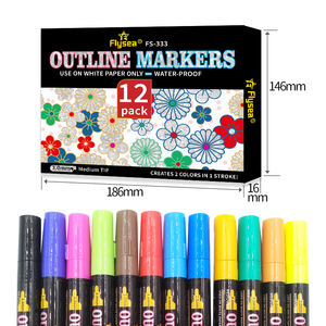 <span class=keywords><strong>Pennarelli</strong></span> Outline Flysea con Punta da 3mm, Penne a <span class=keywords><strong>Doppia</strong></span> <span class=keywords><strong>Linea</strong></span> Colorate - Product Image 3