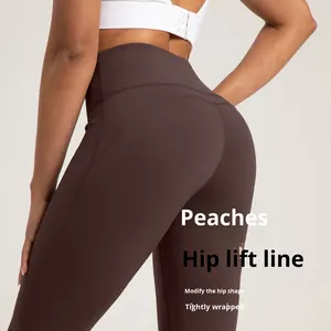 Pantalon de yoga uni GELI pour femme, taille élastique, nylon 66, taille haute, séchage rapide, jambe large, longueur intégrale, infroissable, évasé - Product Image 2