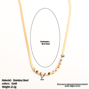 Collar con colgante de circón de estilo Vintage a la moda, collar de joyería impermeable antioxidante con cuentas de acero inoxidable - Product Image 2